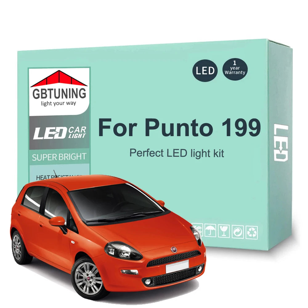 11-Piece LED Interior Light Kit for Fiat Punto 199 - Canbus Error-Free Bulbs | AUTOKITSHOP