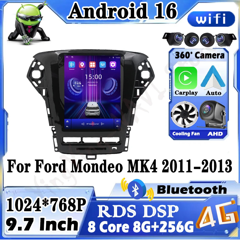 9.7" Android 16 For Ford Mondeo MK4 2011-2013 Car Multimedia Player Auto Navigation Stereo
