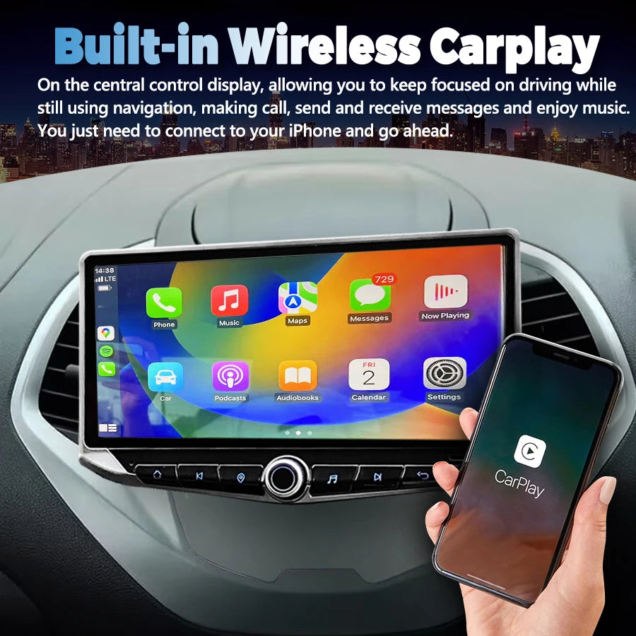 10.88inch Android Screen For Ford Figo KA 2015 2016 2017 2018 Car Radio Video Multimedia D