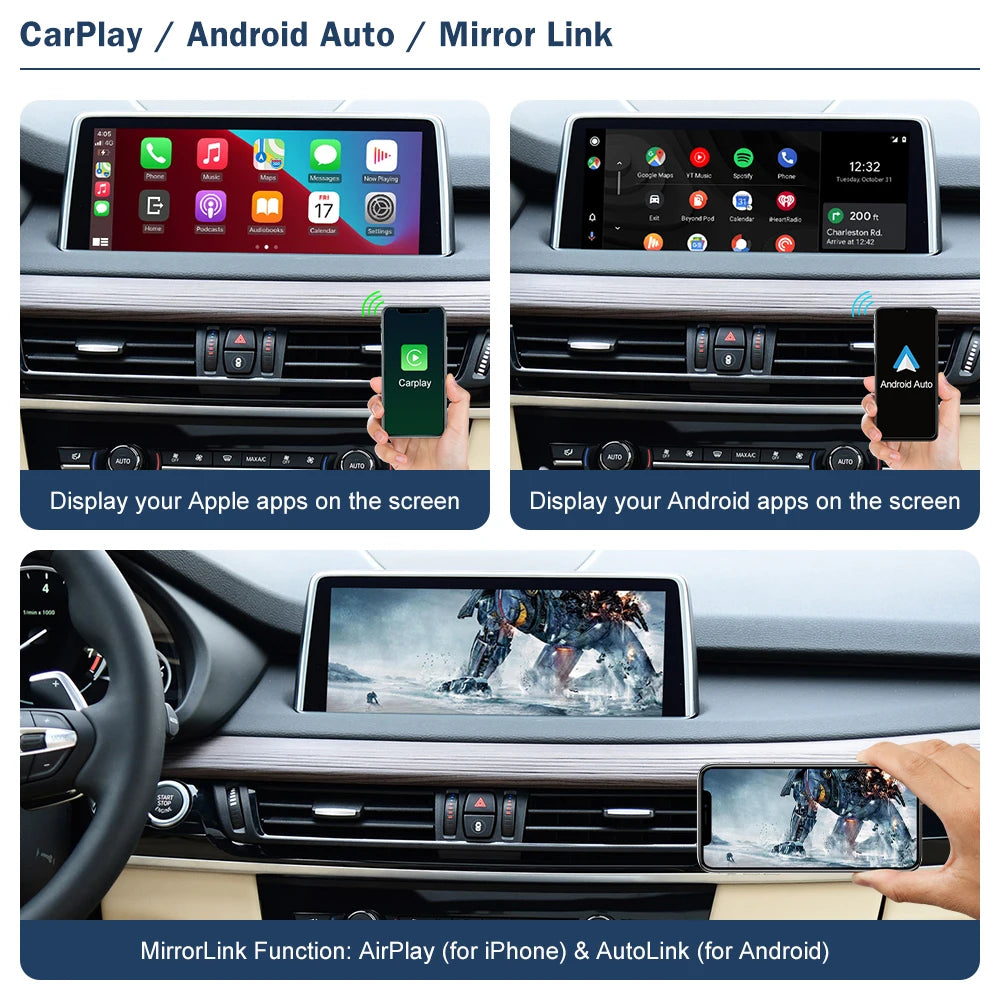 Road Top Wireless CarPlay Android Auto for BMW NBT EVO X5 F15 X6 F16 2014-2020 X1 F48 2016 | AUTOKITSHOP