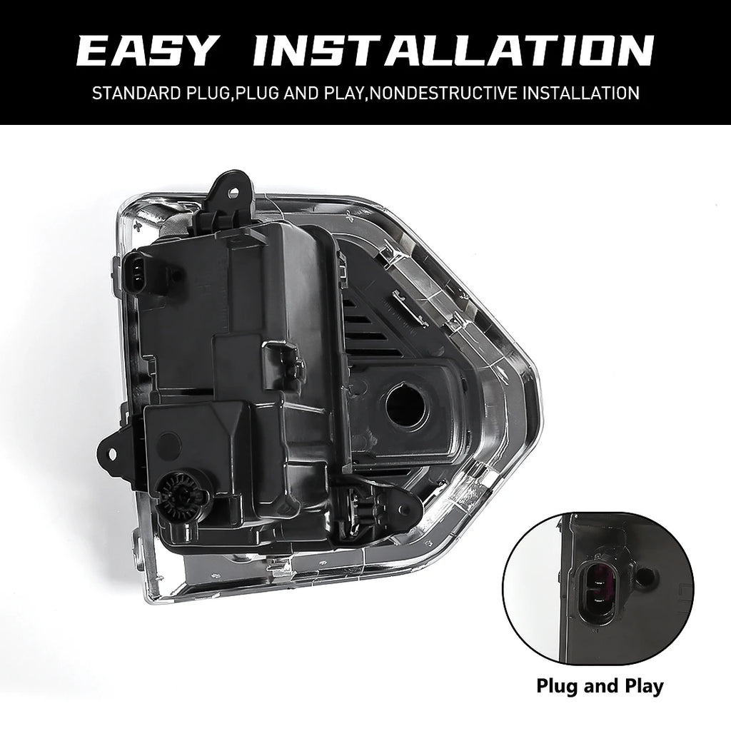 Fog Lights Lamp LED White Chrome Bezels For GMC Sierra 1500 Denali 2019-2022 | AUTOKITSHOP