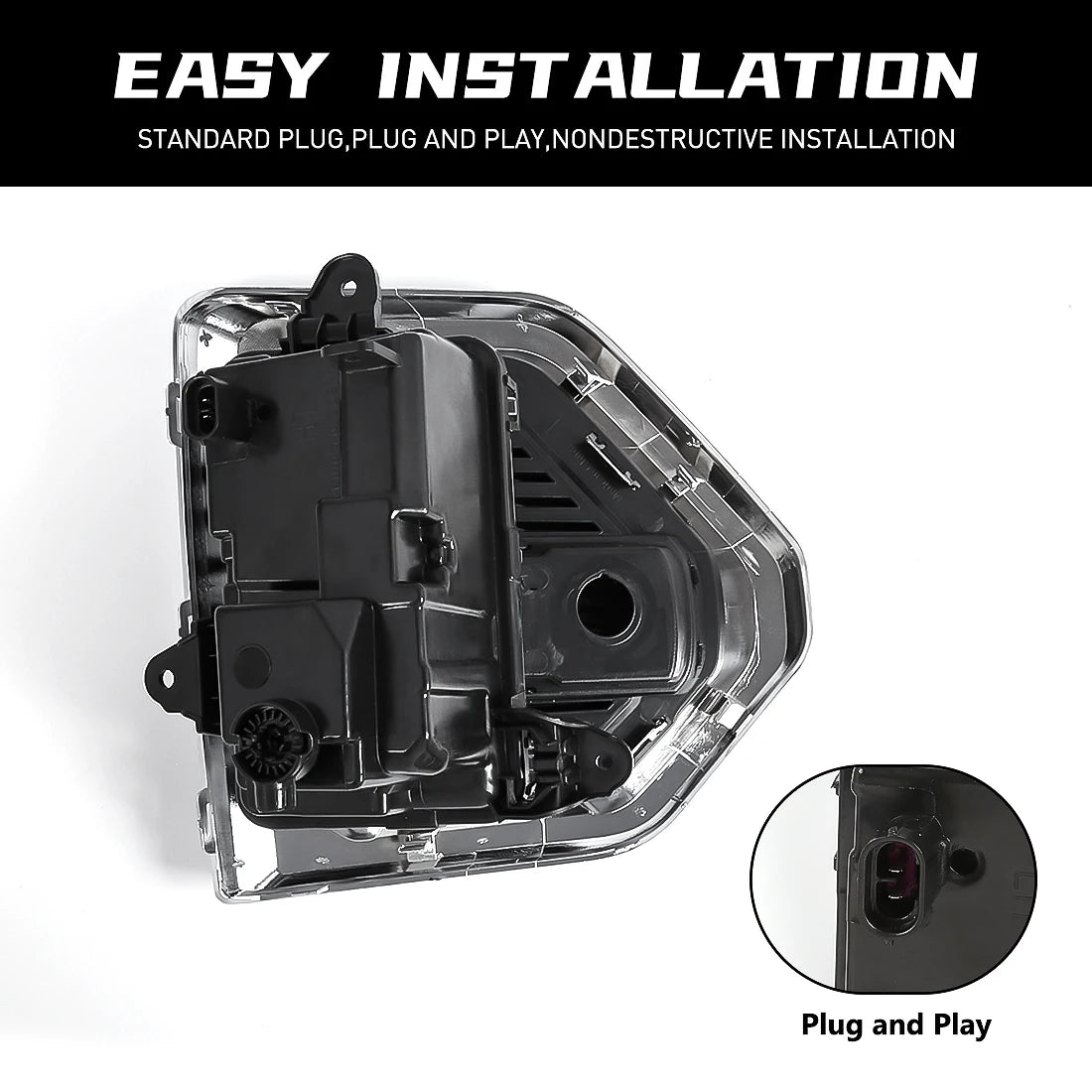 Fog Lights Lamp LED White Chrome Bezels For GMC Sierra 1500 Denali 2019-2022 | AUTOKITSHOP