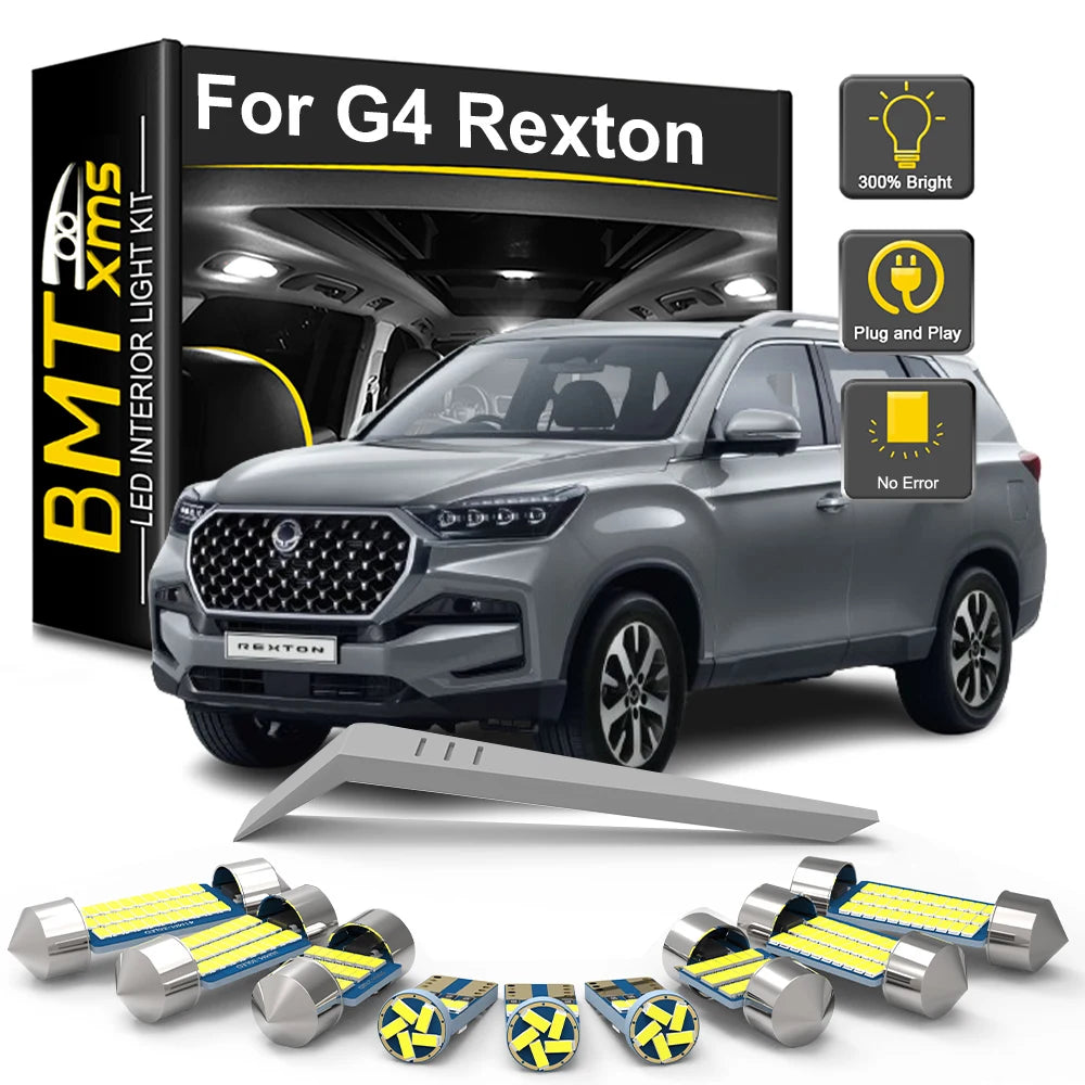 9-Piece LED Interior Light Kit for Ssangyong G4 Rexton - Canbus Error-Free Bulbs | AUTOKITSHOP