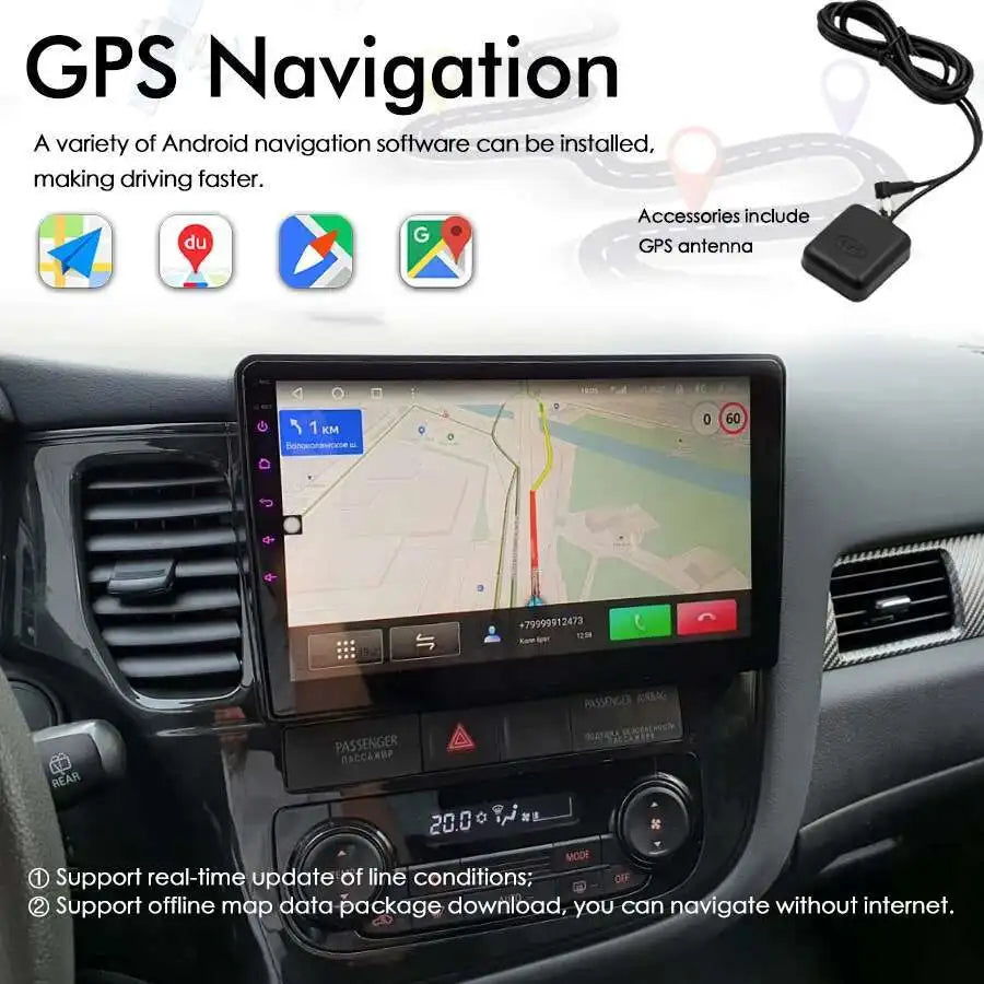 For Mitsubishi Outlander 3 GF0W GG0W 2012-2018 GPS Navigation Multimedia Video Player 8+12
