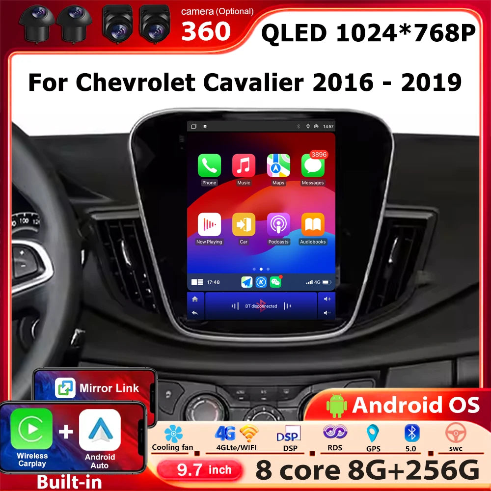 Car Radio Multimedia Video Player GPS Navigation Touch Screen For Chevrolet Cavalier 2016