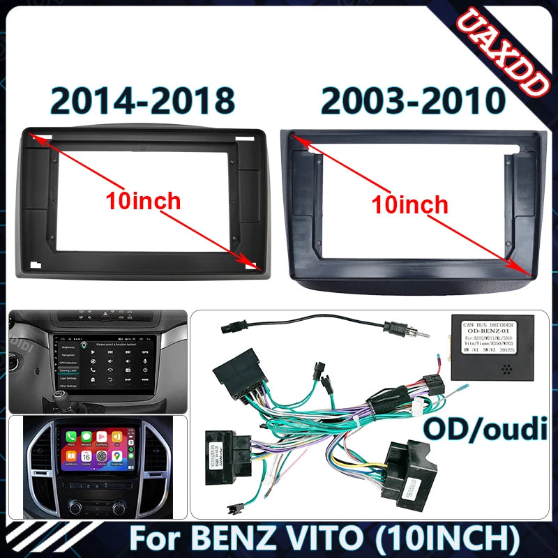 For 2003-2018 BENZ VITO 10.1 INCH DVD Stereo Audio Screen Multimedia Video CD Player MP3 M