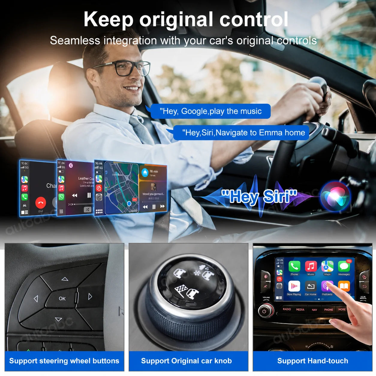 Wireless Apple CarPlay Android Auto Interface For Alfa Romeo Giulietta 2014-2021 Fiat 500X