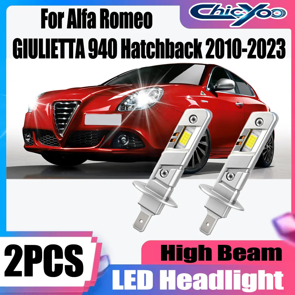 3570 CSP Chips 25000LM 130W H1 High Beam LED Headlight 6000K White Canbus For Alfa Romeo G