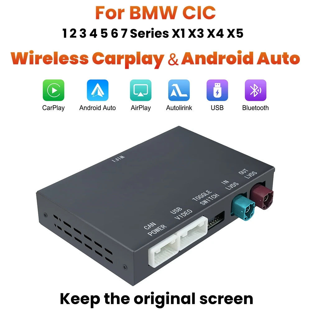 Wireless CarPlay Android Auto Interface Decoder Box For BMW 5 6 7 Series F01 F02 2013-2015 | AUTOKITSHOP
