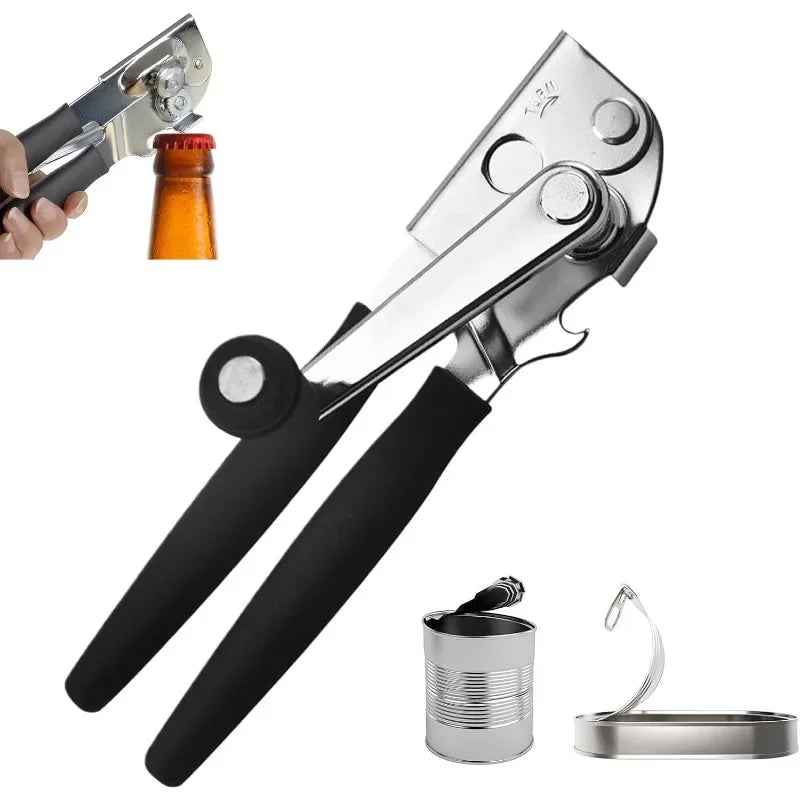 Stainless Steel Manual Can Opener Heavy Duty Handheld with Extra Long Handles for Seniors Elderl - Automotive LED Light