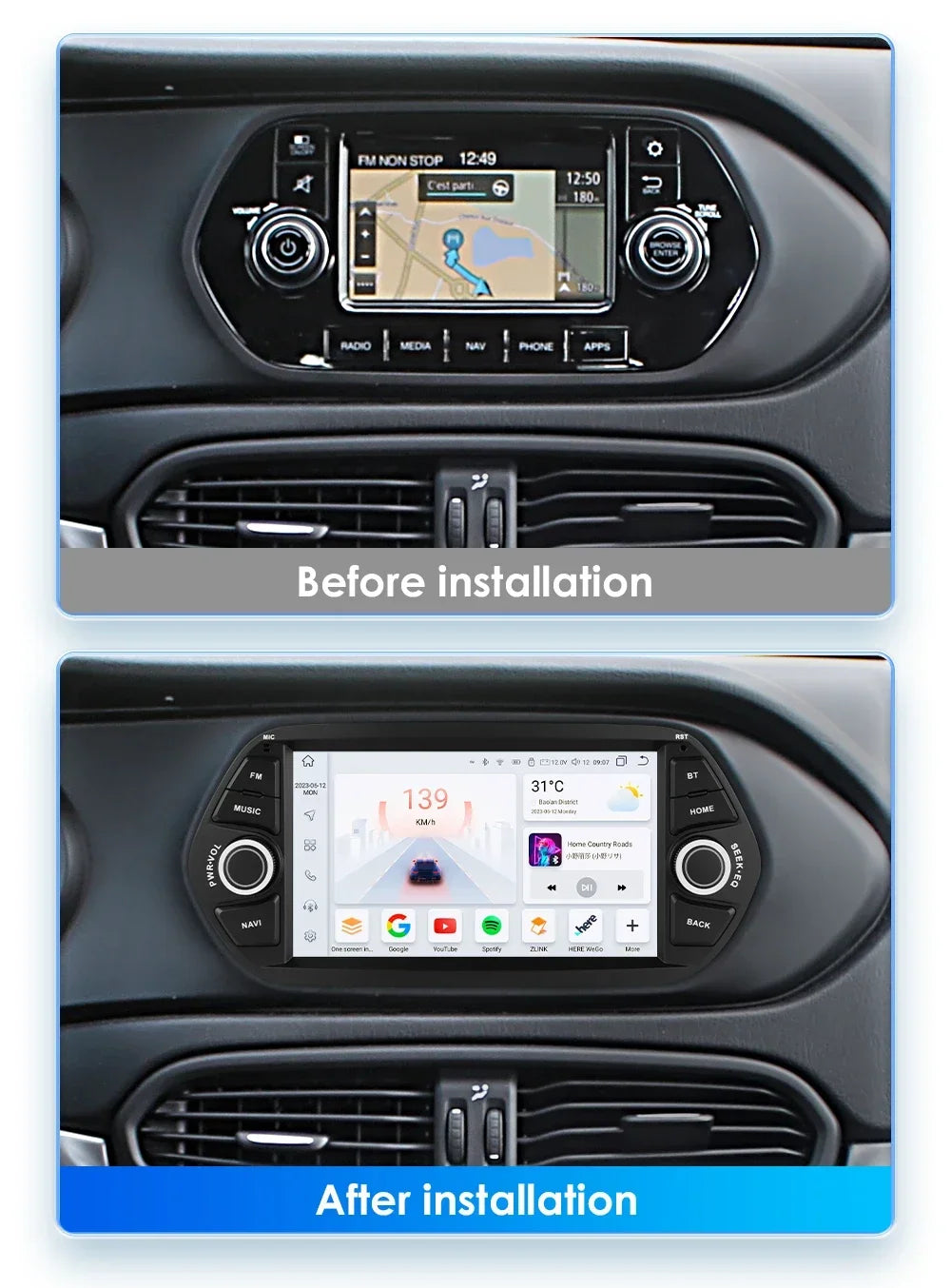 8+128G Android 12 Autoradio Stereo for Fiat Tipo Egea 2015-2017 DSP Carplay multimedia pla