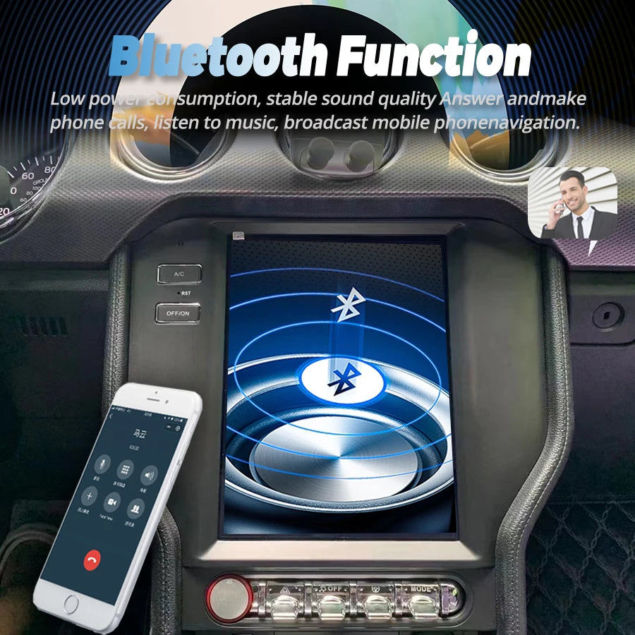 For Ford Mustang 2015 2016 2020 WiFi Car Android 15 Screen Navigation GPS Radio Stereo Mul
