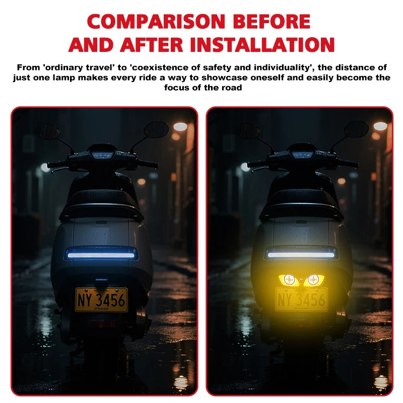 Devil Eye License Plate Light Cat Eye Dynamic Tail Light Car Motorcycl Decorative Lamp Str