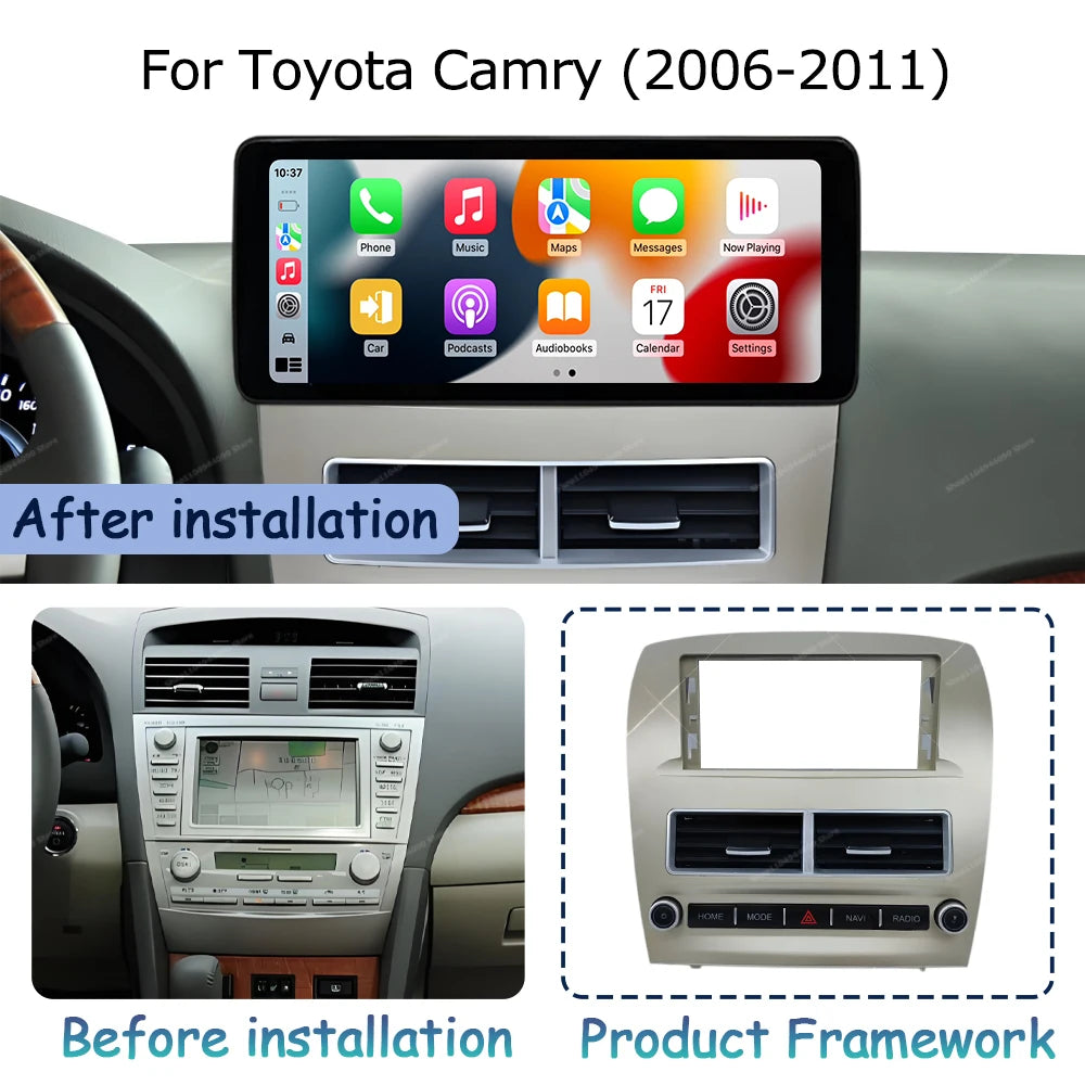 QLED 2400*900P Car Display Screen for Toyota Camry 2006-2011 Multimedia Radio Player GPS N