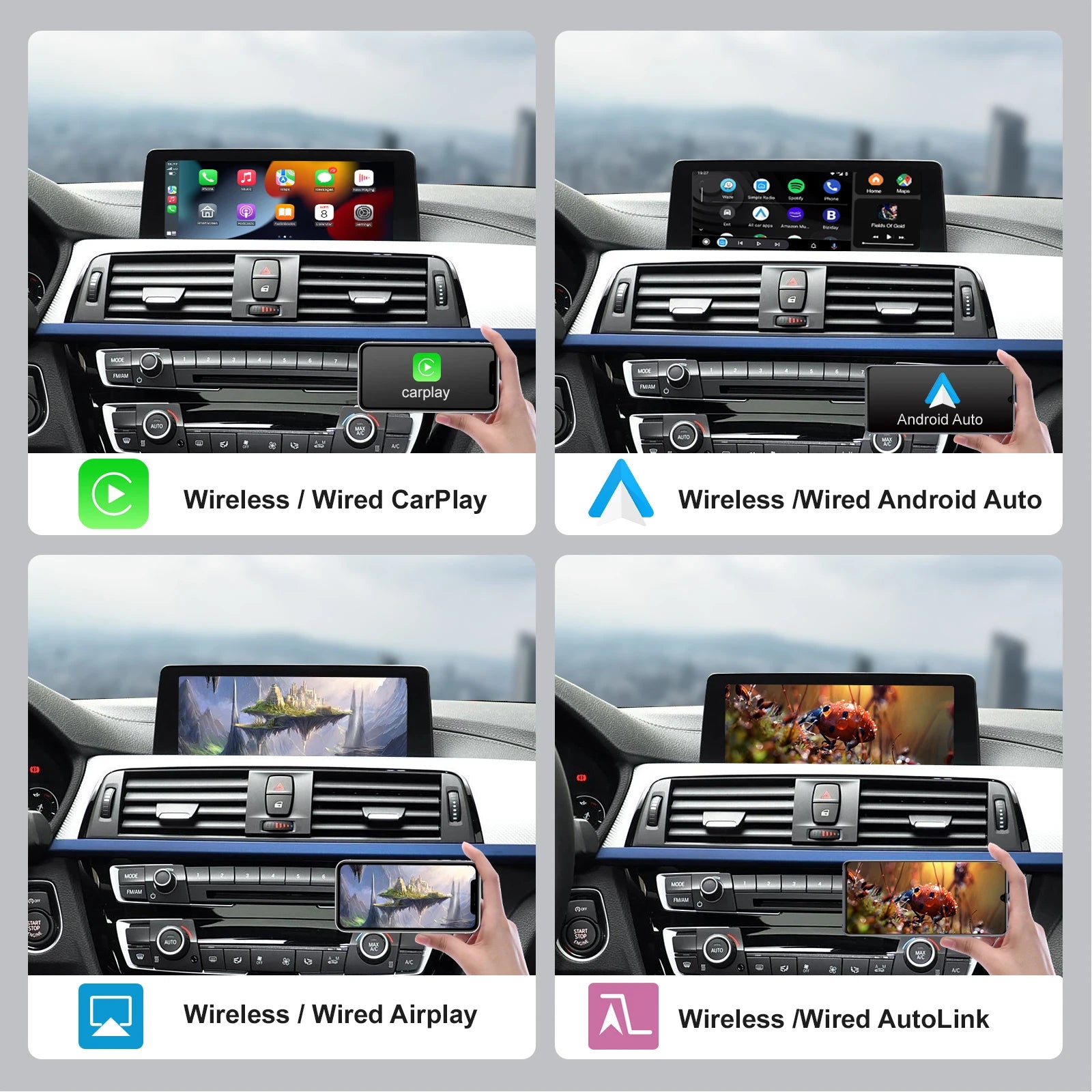 CarPlay Wireless with Android Car device with Mirror Link function AirPlay for BMW 3 Serie