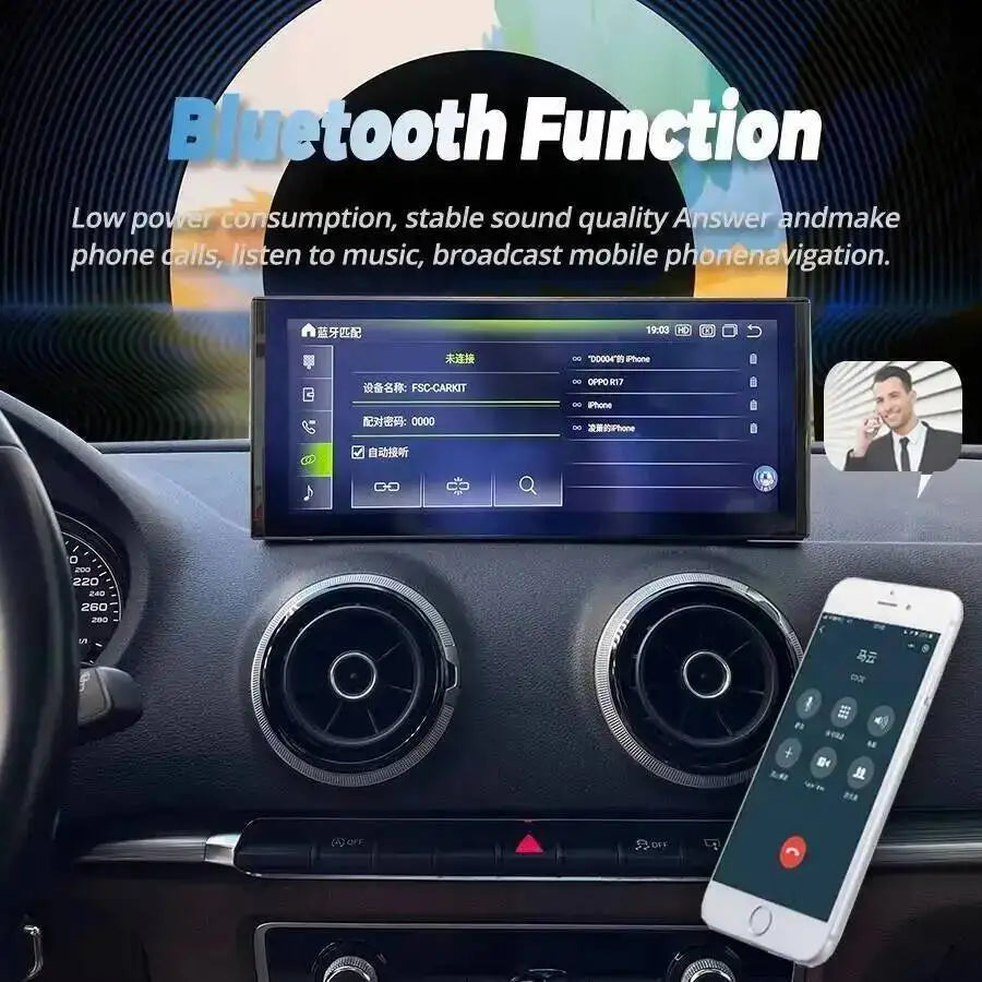 Android 14 Touch Screen For Audi A3 2012-2017 Multimedia Video Player GPS Navigation Auto