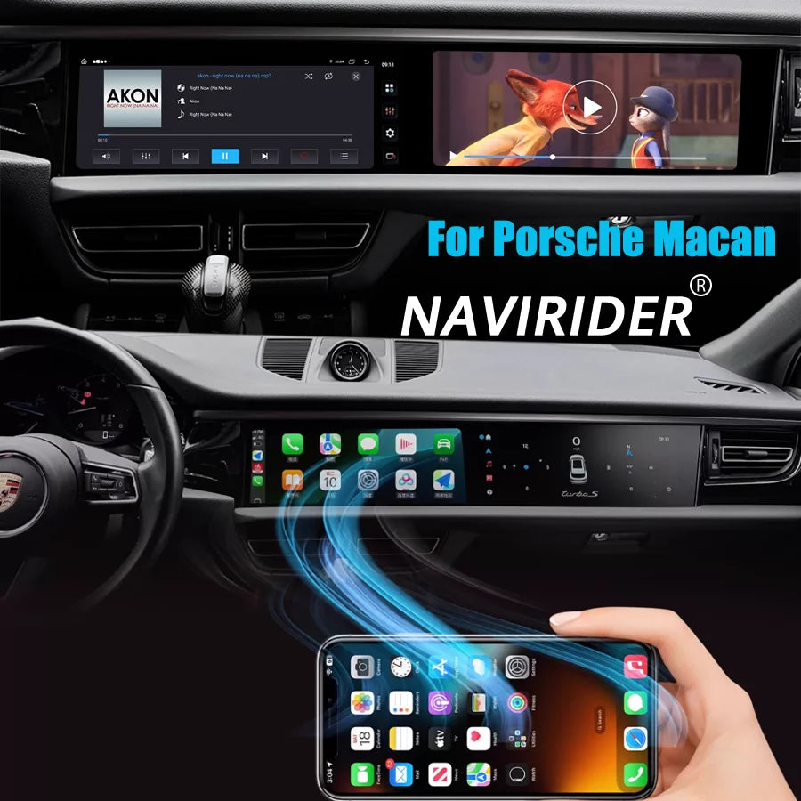 For Porsche Macan 2018-2024 12.3inch + 12.3inch Android Screen GPS Multimedia Video Auto P | AUTOKITSHOP