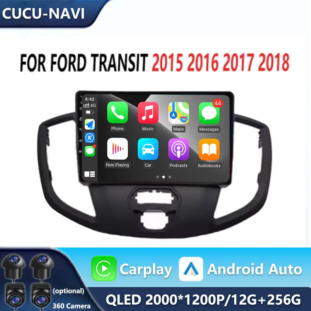Android 16 for Ford Transit 2015 2016 2017 2018 Car Radio Auto Carplay 4G WIFI GPS Navigat | AUTOKITSHOP