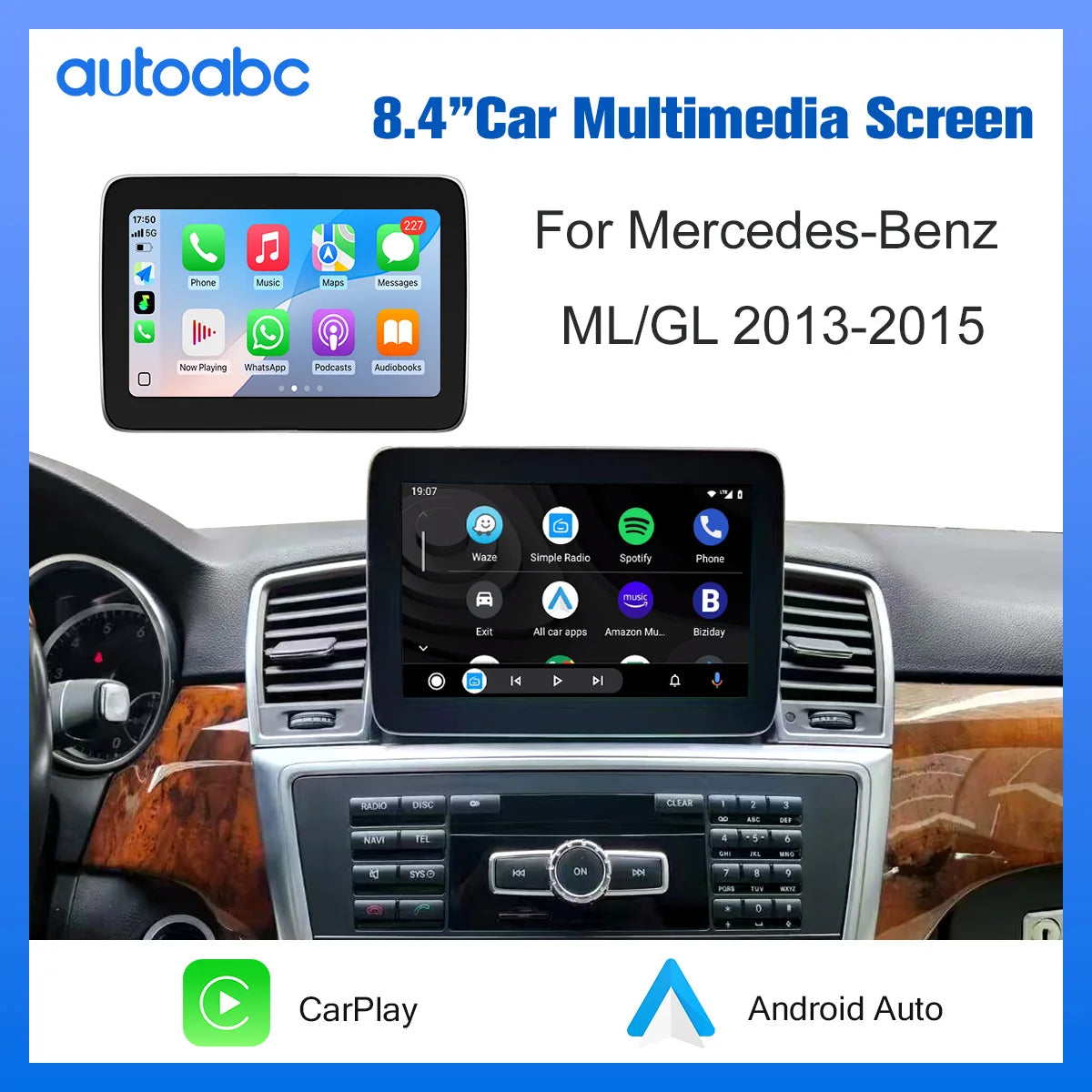 8.4'‘ Wireless Carplay/Linux for Mercedes Benz NTG4.5 ML W166 ML350 GL X166 2013-2015 Touc | AUTOKITSHOP