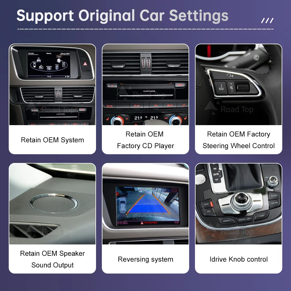 8.8inch Linux Car Radio Multimedia Screen For Audi Q5 2009-2017 with Wireless CarPlay Andr