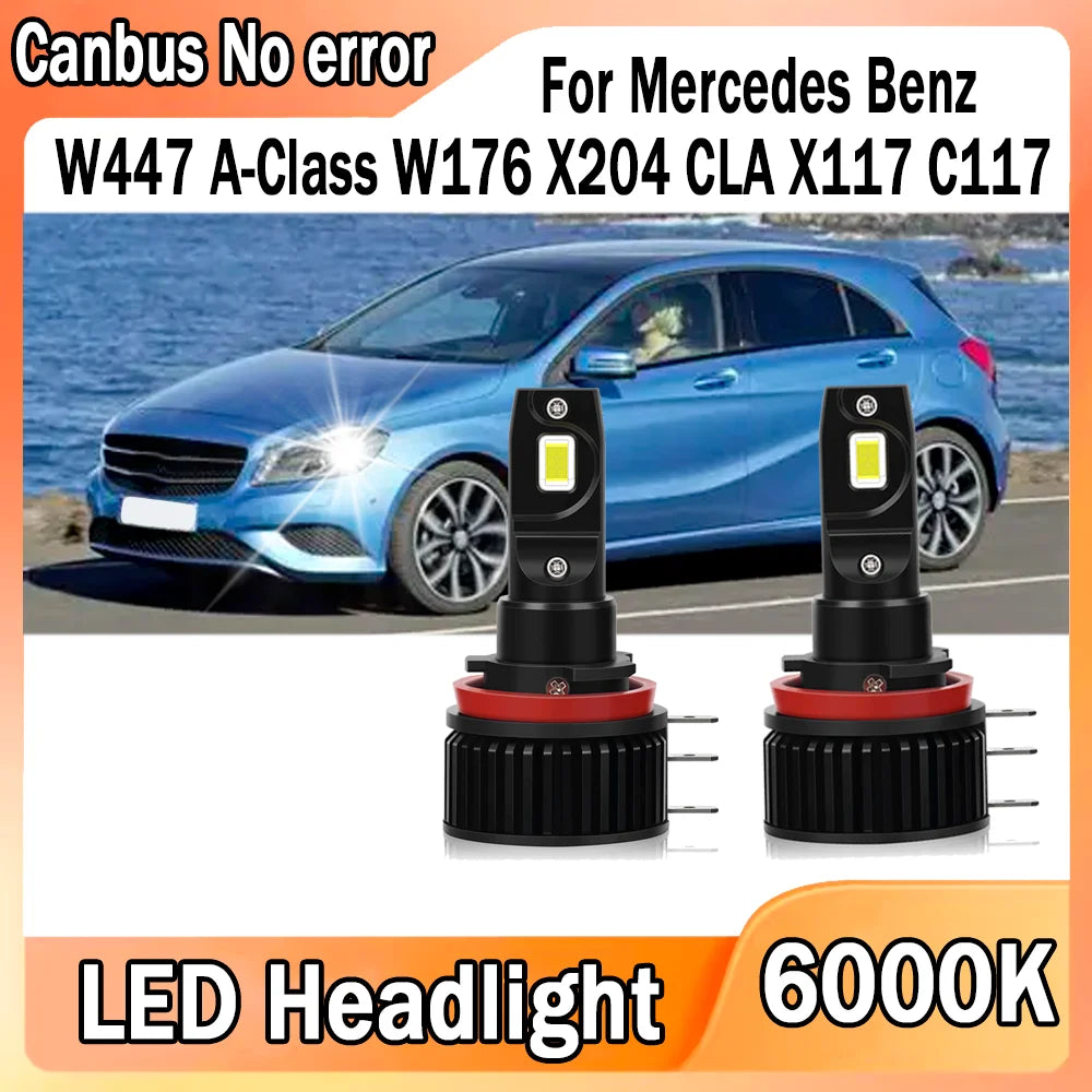 2X 28000LM 100W LED Headlight 6000K White High Beam Daytime Running Light For Mercedes Ben