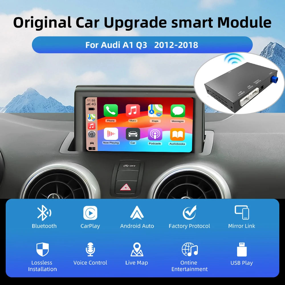 OEM Screen Upgrade Decoder Box for Audi A1 Q3 2012-2018 MMI 3G HN+ BNav HNav With AirPlay