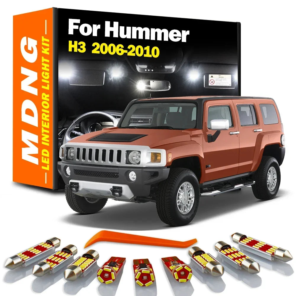 13-Piece LED Interior Light Kit for Hummer H3 - Canbus Error-Free Bulbs | AUTOKITSHOP