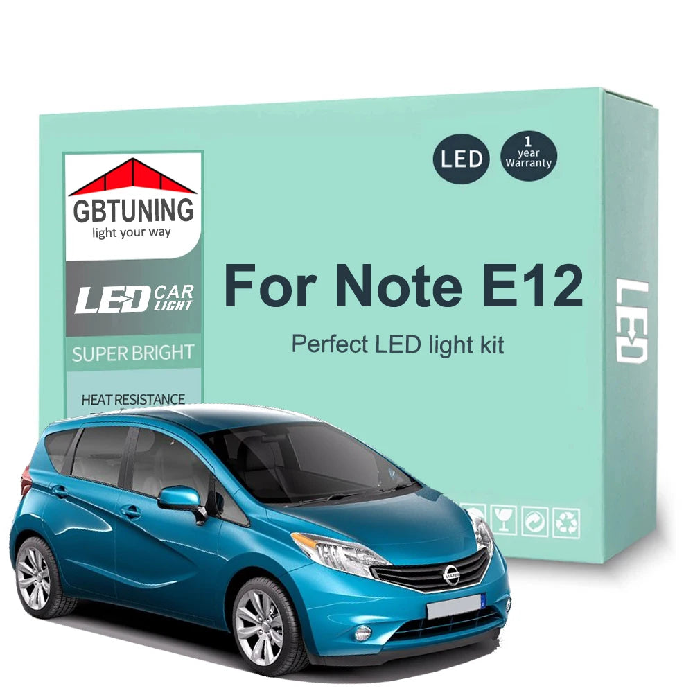 9-Piece LED Interior Light Kit for Nissan Note E12 - Canbus Error-Free Bulbs | AUTOKITSHOP