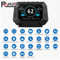 P21 Car HUD Head Up Display Digital Clock Slope Meter GPS Speedometer OBD2 On Bo for OBD2 P21 - Automotive LED Light
