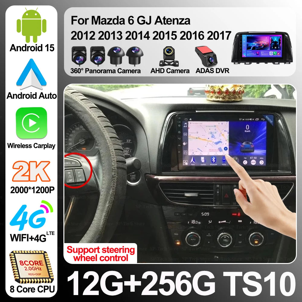 Android 16 For Mazda 6 Gj Atenza 2012 2013 2014 2015 2016 2017 Carplay Car Multimedia Car  | AUTOKITSHOP