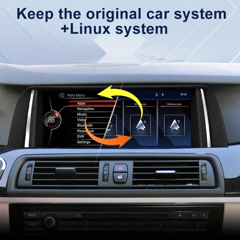 10.25Touch Screen Display 1920*720 For BMW 5series F10 F11 CIC NBT 2011-2017 Wireless Carp