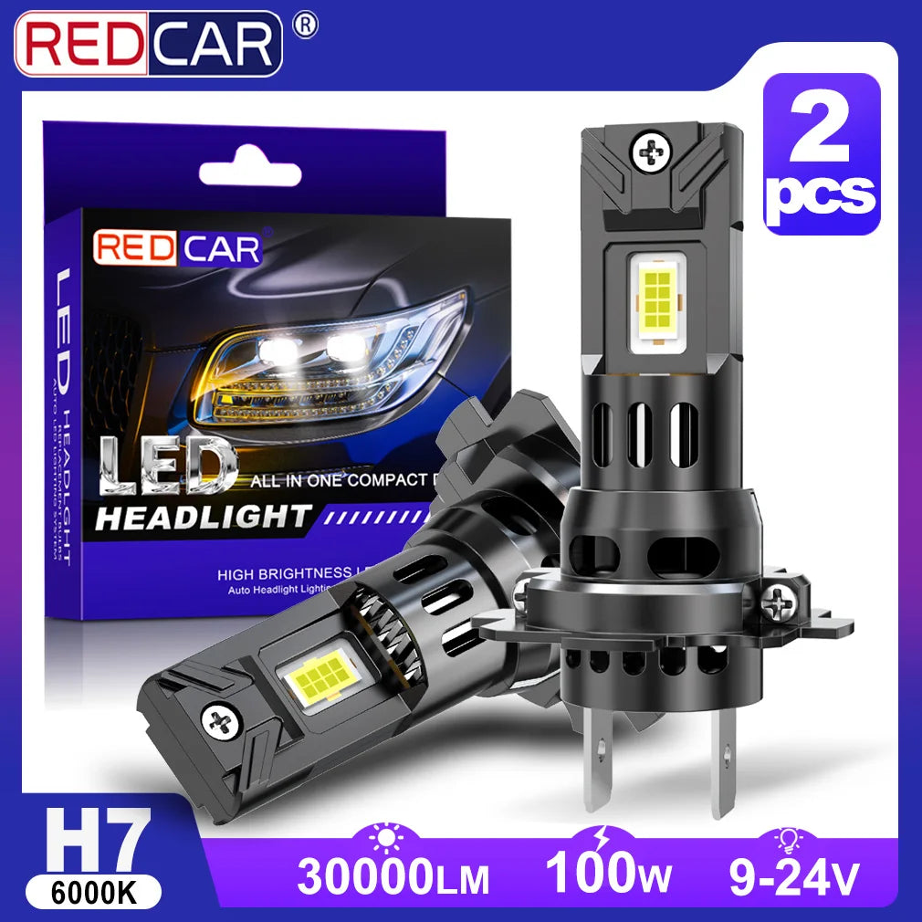 30000LM H7 LED Car Headlight CANBUS Light Mini 1:1 Size Wireless High Quality H7 LED Light