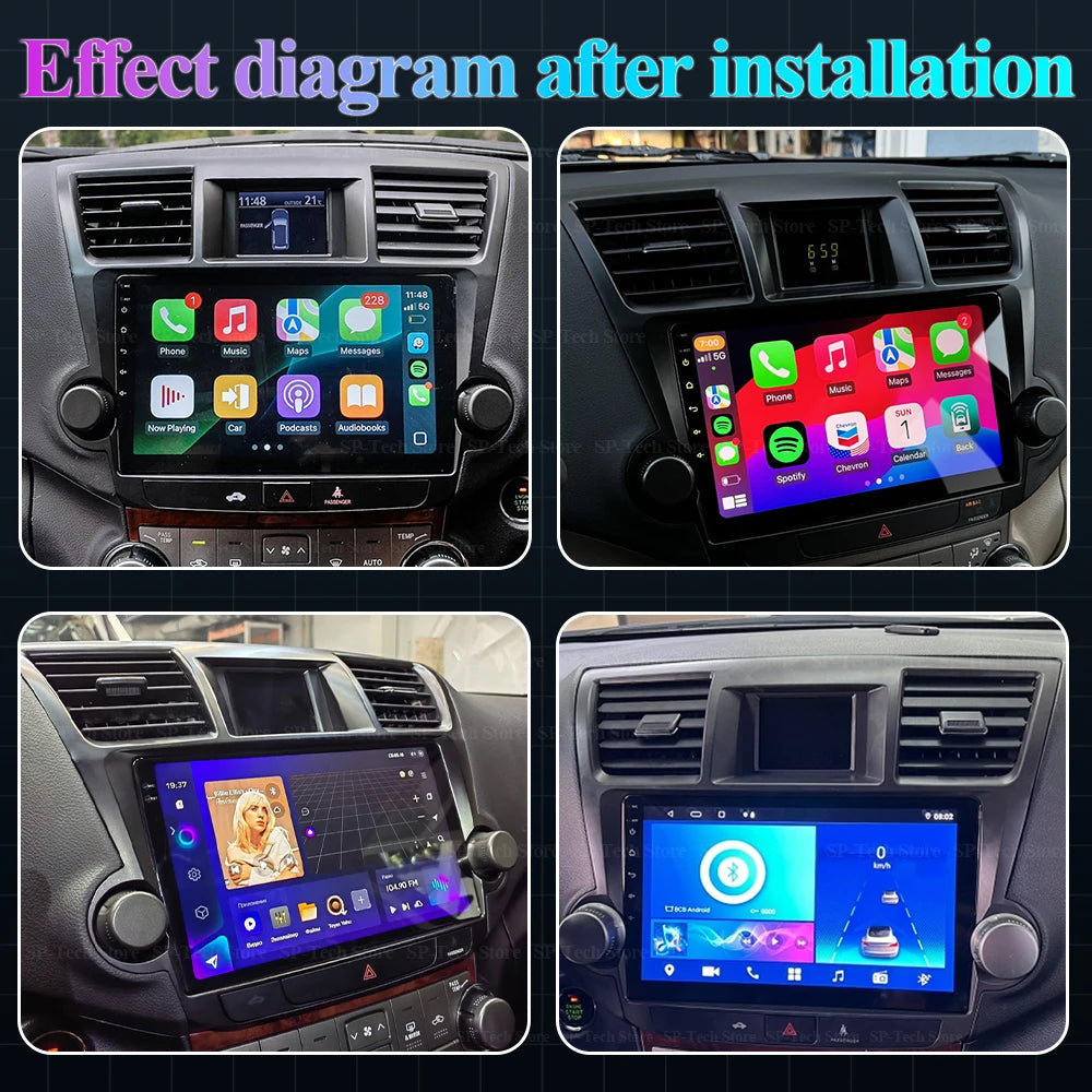 Android 16 For Toyota Highlander 2 Xu40 2007-2013 Car Radio Carplay Auto Multimedia Video  | AUTOKITSHOP
