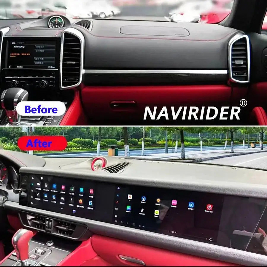 S 12.3Inch+12.3Inch Upgraded Interactive Dual Screen For Porsche Cayenne 2010-2017 Android | AUTOKITSHOP