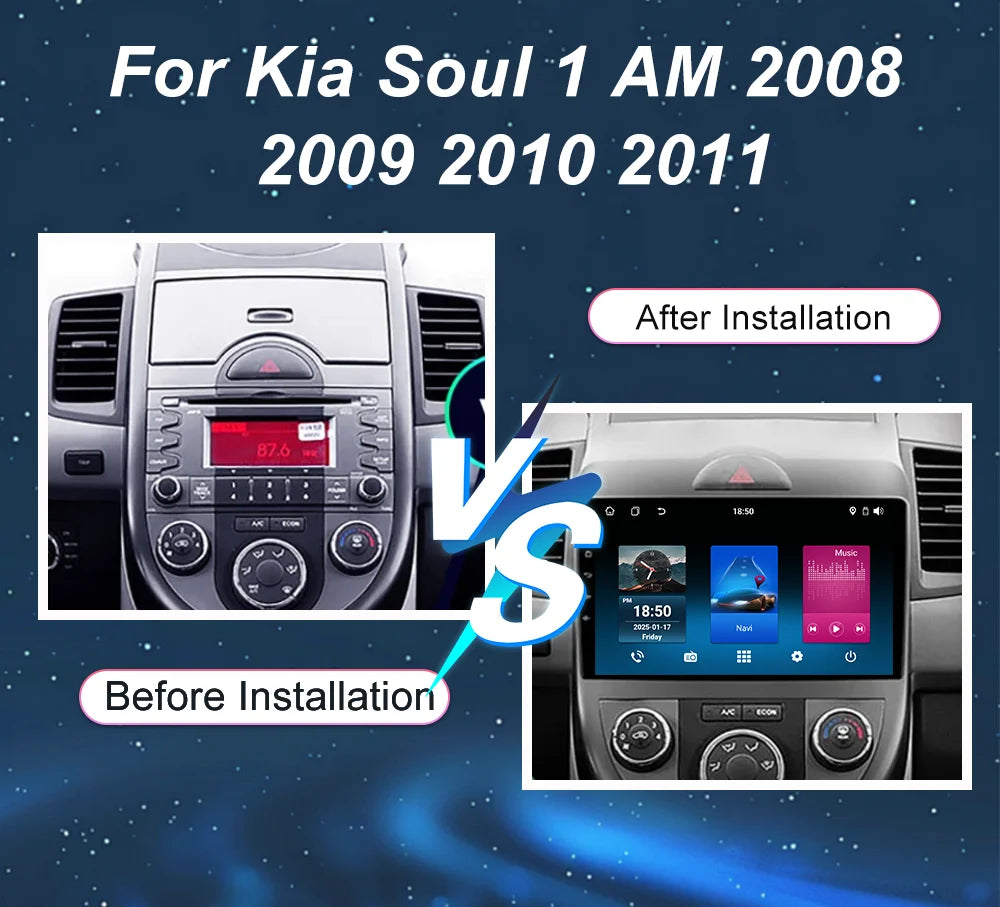Carplay Android Auto Car Radio For Kia Soul 1 AM 2008 2009 2010 2011 Multimidia Video Play