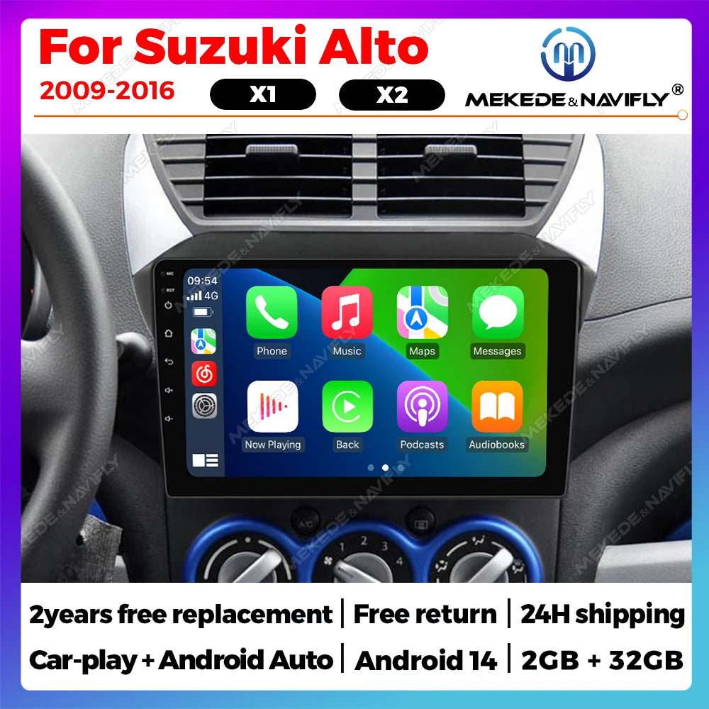 Android 14 Car radio For Suzuki Alto 2009 - 2016 Autoradio Multimedia Player GPS Navigatio