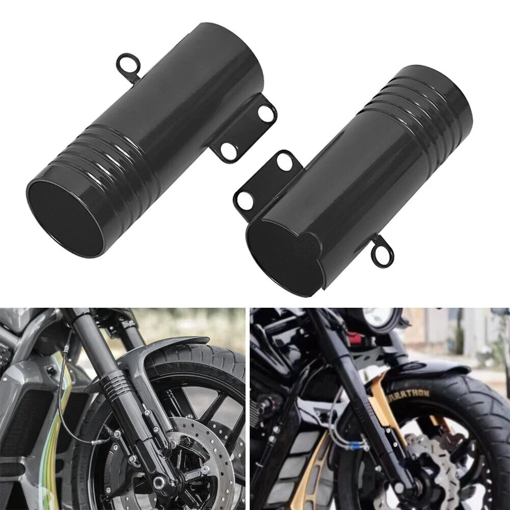Motorcycle Black Front Lower Fork Tube Covers Fit For Harley Night Rod Special VRSCDX V-ROD 2012 - Automotive LED Light