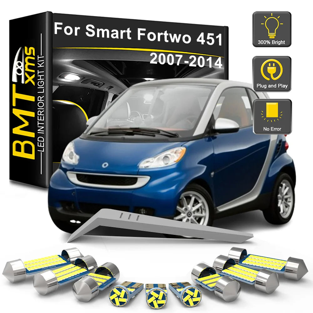 6-Piece LED Interior Light Kit for Smart Fortwo 451 - Canbus Error-Free Bulbs | AUTOKITSHOP