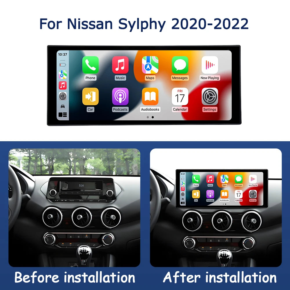 Android OS QLED Car Display Screen for Nissan Sylphy 2020 - 2022 Multimedia Radio Player D