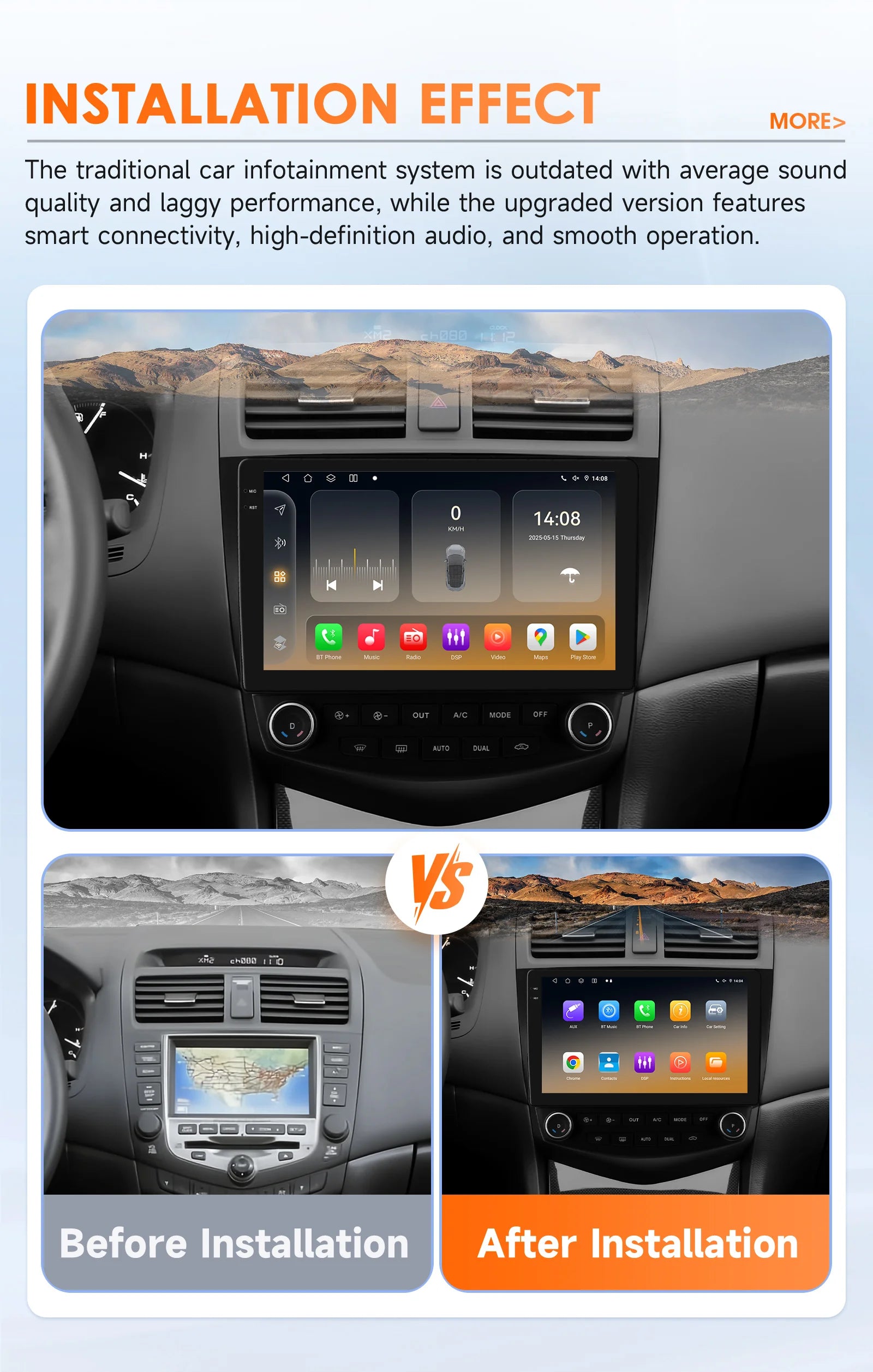 Carplay Android Car Radio For Honda ACCORD 7 2003-2007 Multimedia player GPS Navi Stereo 6