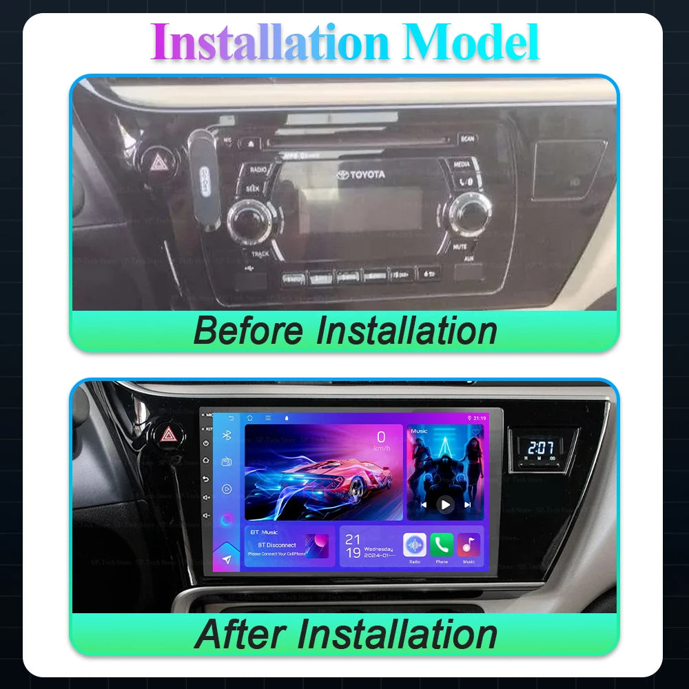 Android 16 For Toyota Corolla 11 Auris 2017 - 2019 2k Qled Android Car Radio Multimedia Vi | AUTOKITSHOP