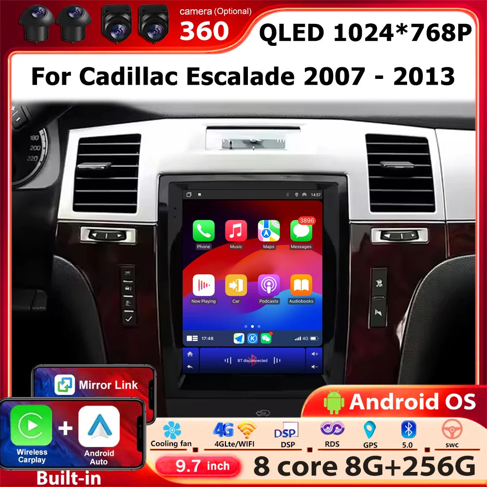 Car Radio Multimedia Player GPS Navigation Stereo For Cadillac Escalade 2007 2008 2009 201