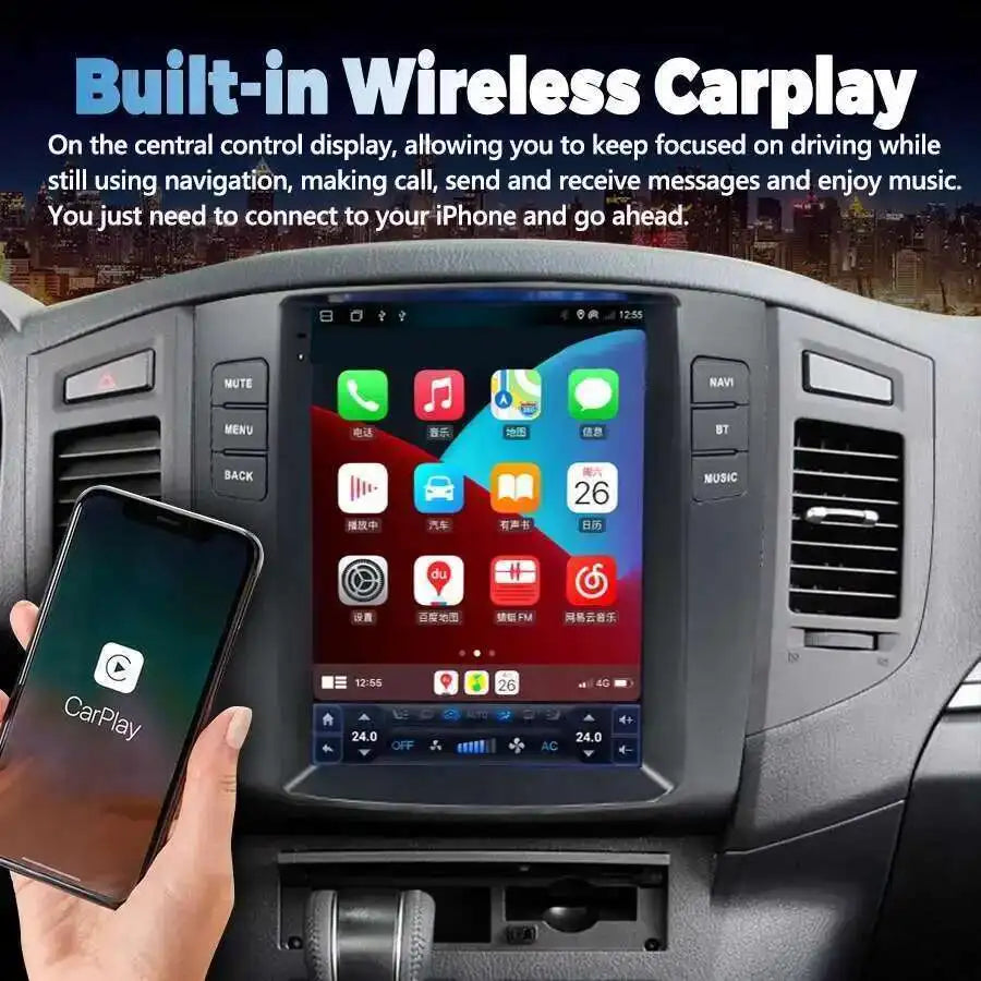 10.4inch For Mitsubishi Pajero Sport V97 V93 Vertical Screen Car Radio Rockford GPS Androi