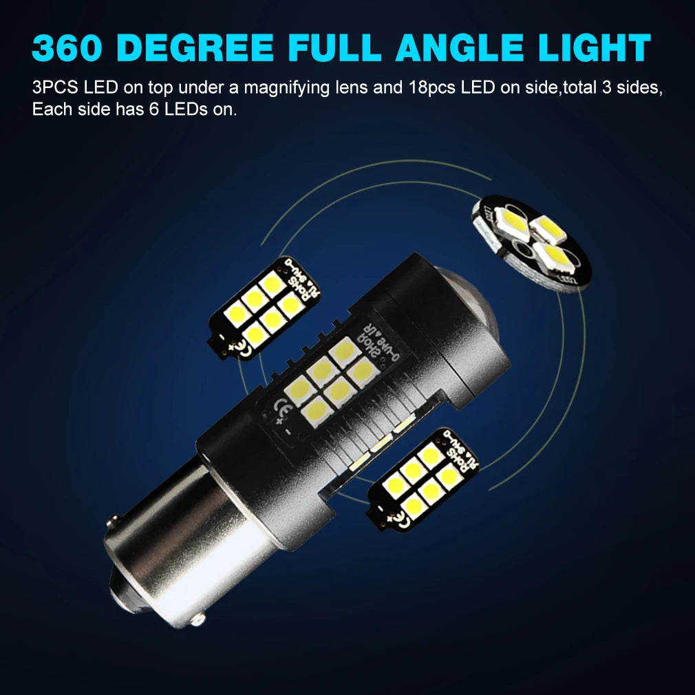 1156 BA15S P21W LED BAU15S PY21W BAY15D LED Bulb 1157 P21/5W R5W 21pcs 3030SMD Auto Lamp B
