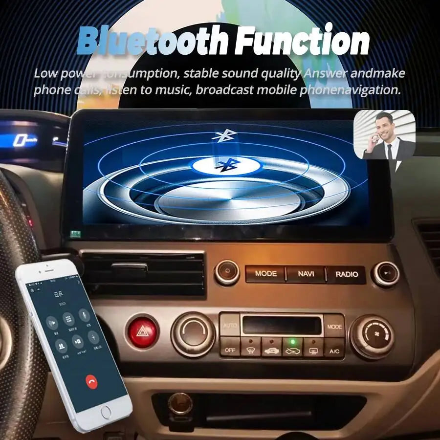 12.3inch Android 15 Head Unit For Honda Civic 2008-2011 Stereo Auto Radio Car GPS Navigati