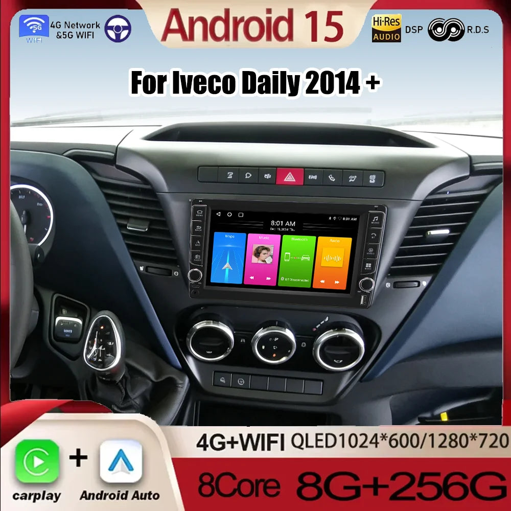 Android 15 For Iveco Daily 2014 + WIFI CarPlay Android Radio Multimedia Player 2Din GPS Na | AUTOKITSHOP