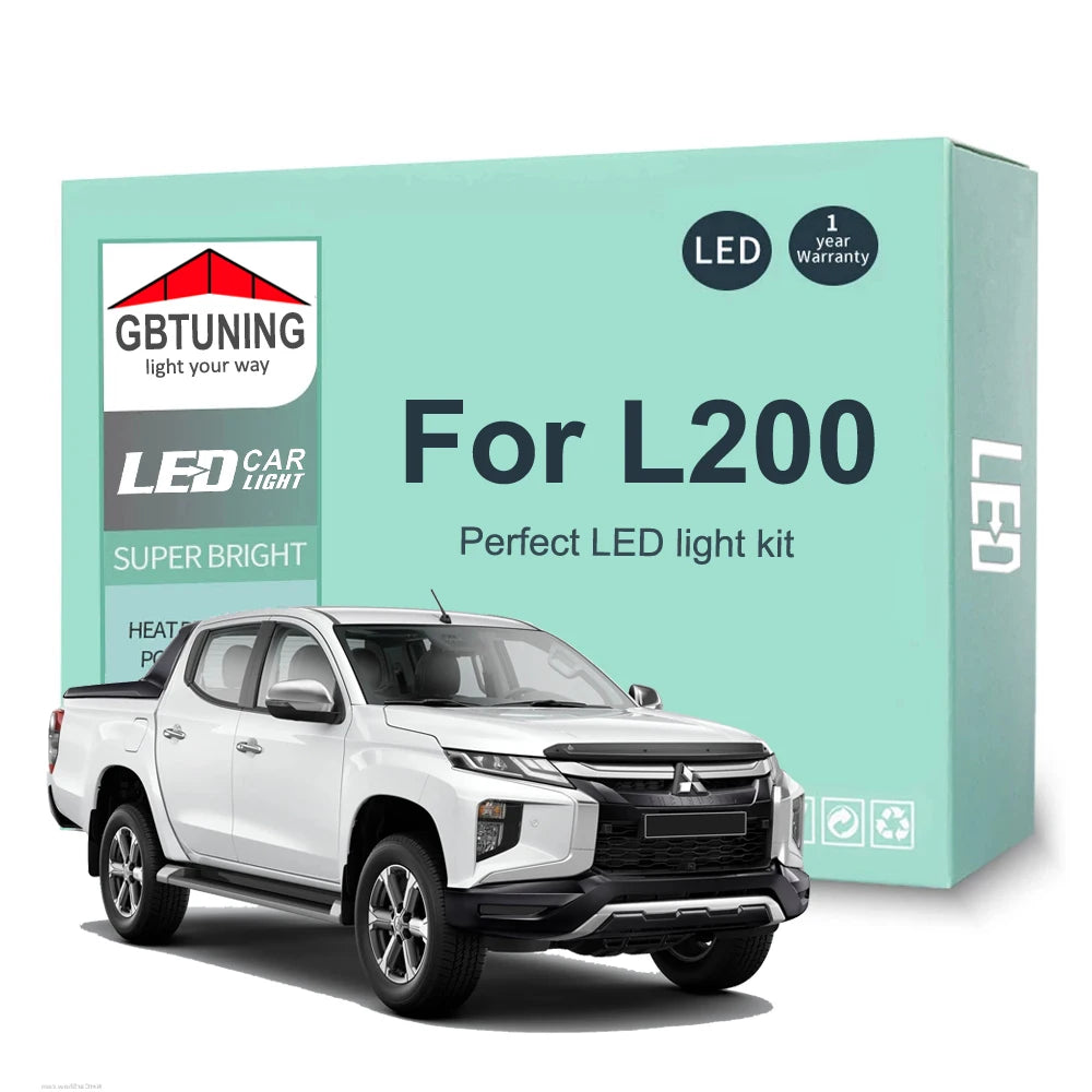 11-Piece LED Interior Light Kit for Mitsubishi L200 Triton KA4T KB4T 2006-2017 - Canbus Dome Map Door Trunk Bulbs | A...
