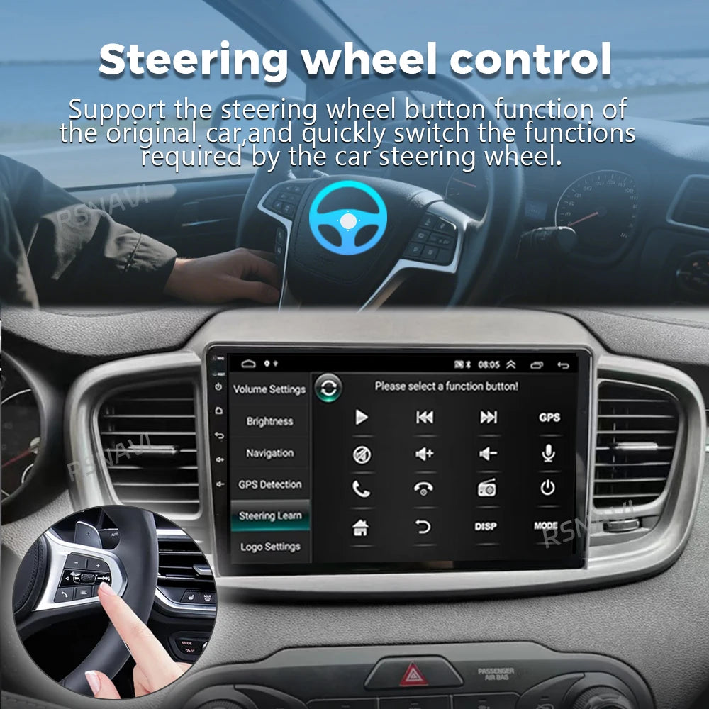 Android 16 For Kia Sorento 3 2014 - 2017 LHD 2K QLED Android Car Radio Multimedia Video Pl
