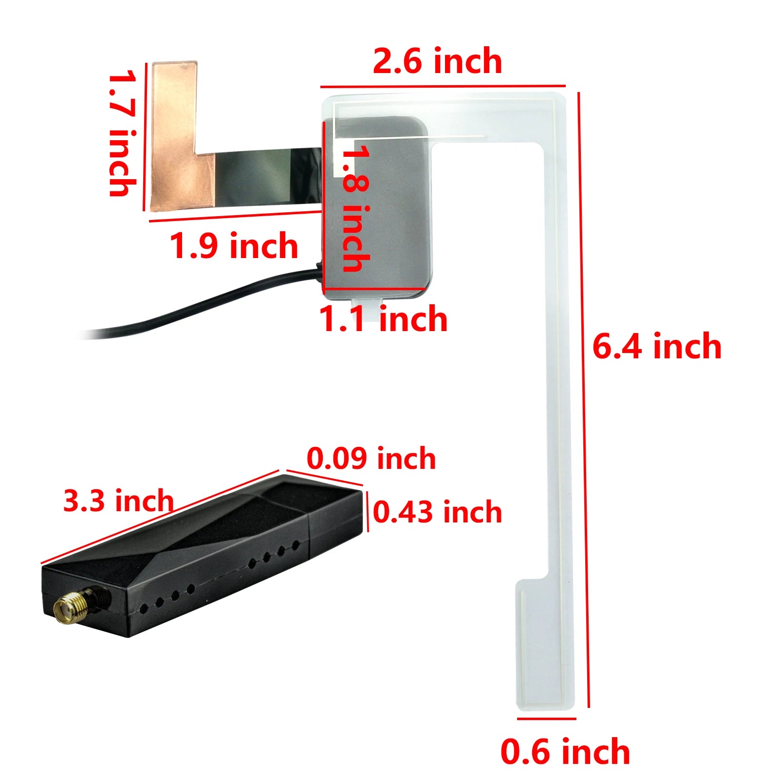 Universal DAB + Antenna With USB Adapter Dongle For European Android Car Radio GPS DAB+ St | AUTOKITSHOP