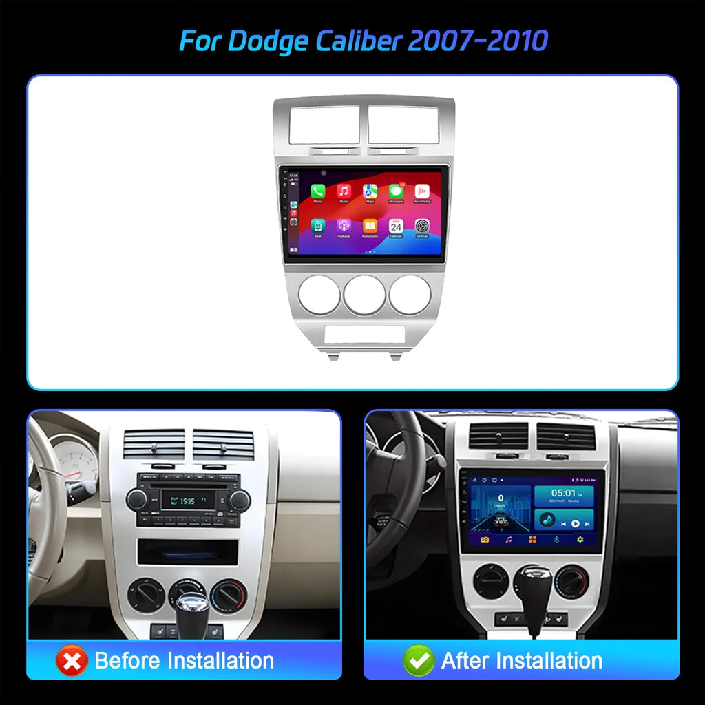 For Dodge Caliber 2007-2010 Android 14 Car Radio Multimedia Navigation Wireless Bluetooth